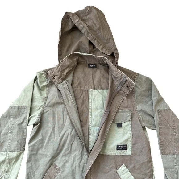 Publish Military Style Patchwork Long Jacket - Picture 5 of 9